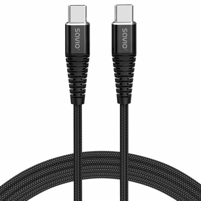 Savio - USB-C cable - 24 pin USB-C to 24 pin USB-C - 1 m
