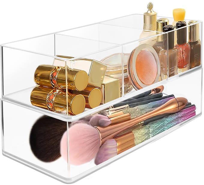 Unyqoos ® Transparante Modulair Cosmetica-Organizer Set voor Efficiënte Make-up en Accessoire Opslag