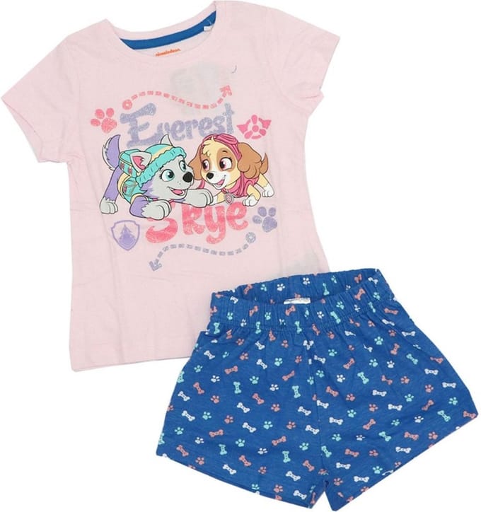 Paw Patrol Meisjes Shortama Skye en Everest Roze Maat 98