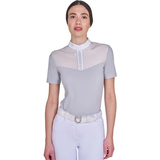 Polo met discrete en elegante strass voor dames Equestro