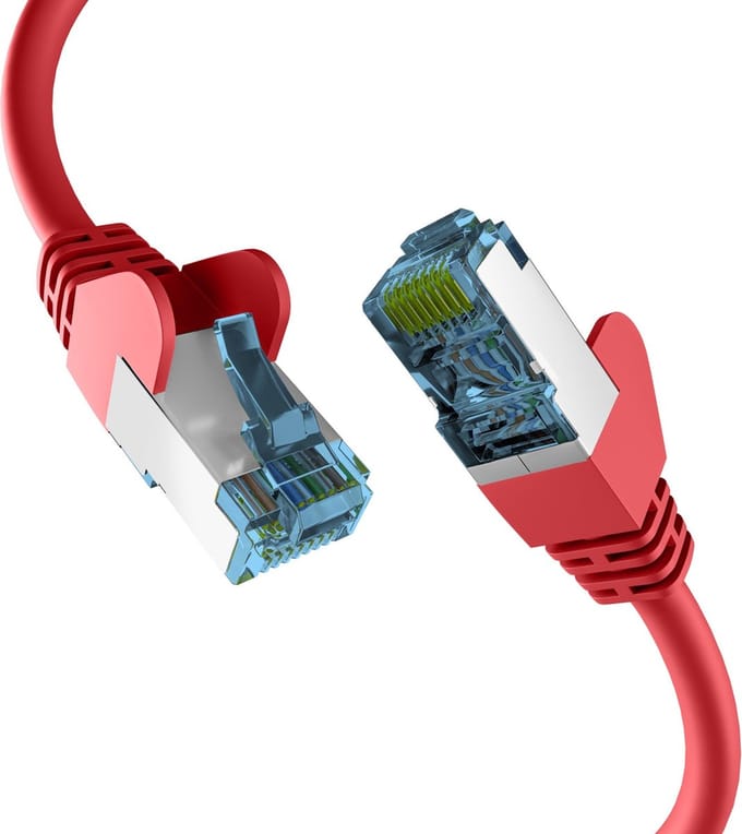 CAT7 sFTP kabel 0.25 meter Rood