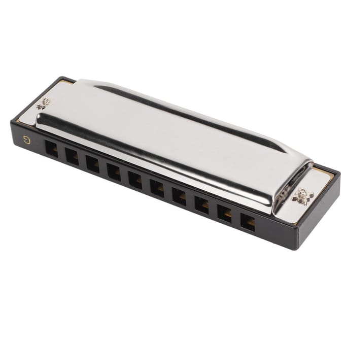 Harmonica à clé de sol, 10 trous, 20 tons, orgue à bouche, antirouille, portable, pour débutant white