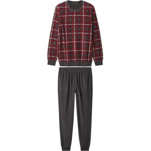 ESMARA MEN Fleece heren pyjama (antraciet, S)