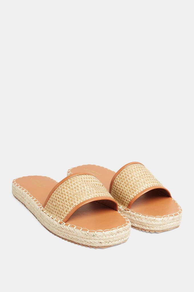 Yours Espadrillemuiltjes In Een Brede Pasvorm In Bruinsize 41E
