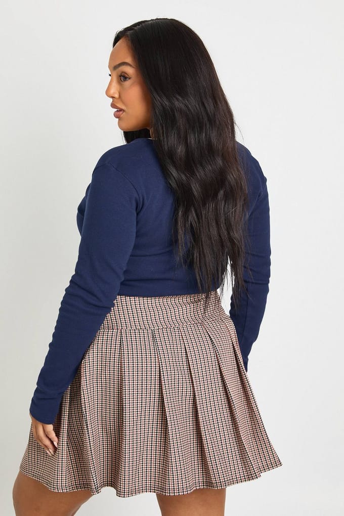 boohoo Dames Plus Check Plooirok | Maat: 52