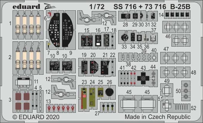 Eduard Modelbouwdecoratie - 73716 Accessoires for B-25B - Photo-etch