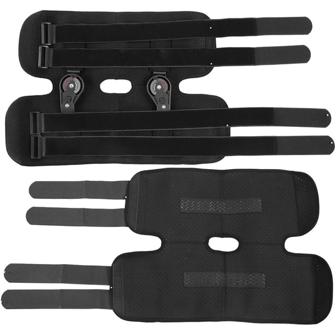Genouillère Courte Réglable avec Attache à Serrage Ligamentaire Genouillère Support Protecteur (M) M black