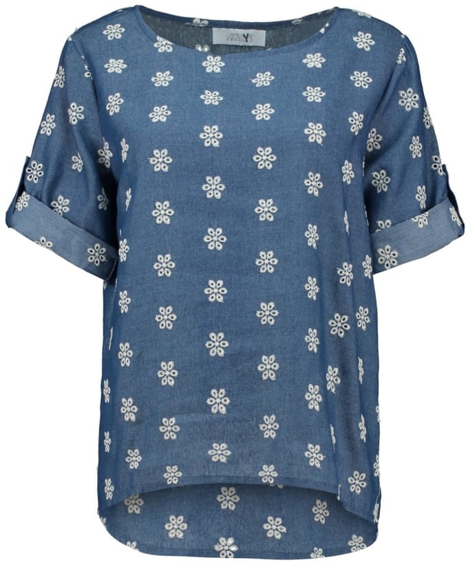 Hailys - Dames Blouse - Blue Denim - L
