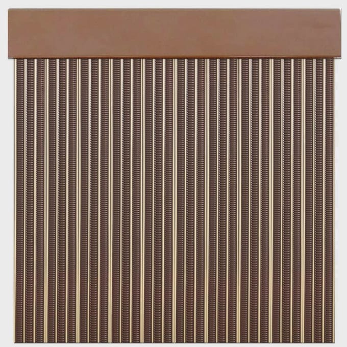 Deurgordijn van PVC met Aluminium Stang - Brown Beige - 100 cm x 210 cm