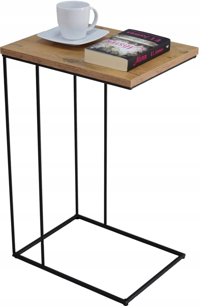 FutuStal Serie - Druciany Hulp Tafel - 62cm - Draaibare Metalen Basis - Dąb Lancelot Blad