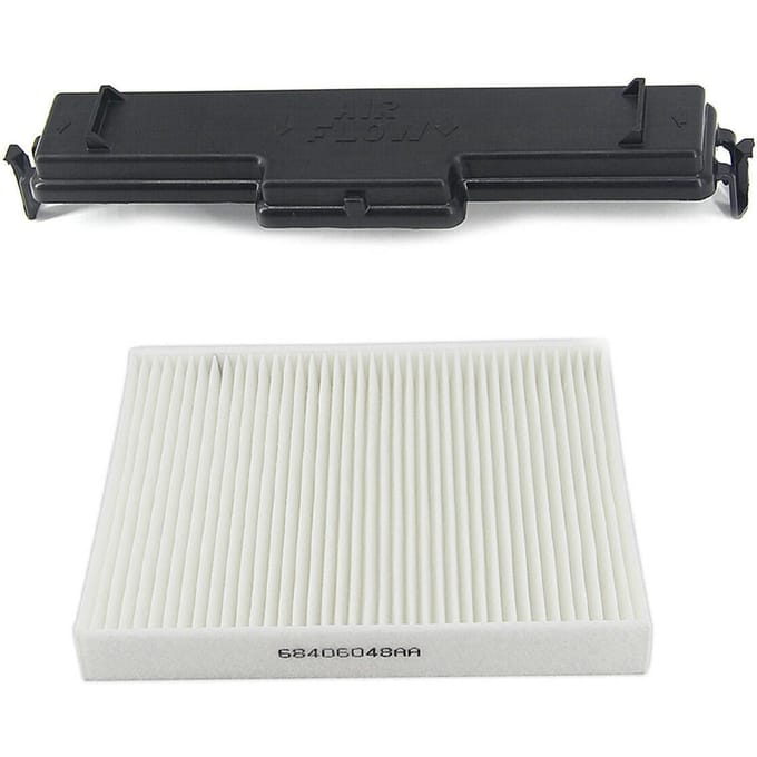 Cabineluchtfilterset, airconditioningfilter en toegangsdeurset vervanging voor Dodge Ram 1500 wit