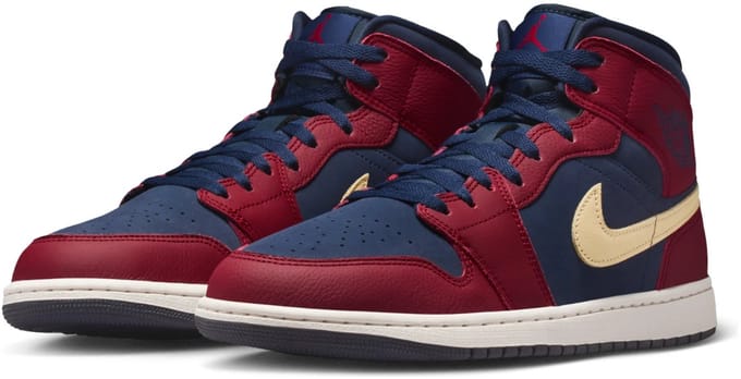 Baskets pour homme Air Jordan 1 Mid SE Team Red Obsidian Pale-Vanilla IO7449-600 41