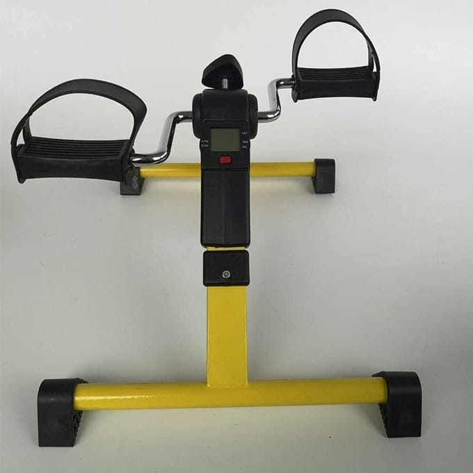 Mini Hometrainer - Pedaal Trainer - Revalidatie Training - Vouwbaar Compact Design - 50 x 41 x 28 cm - Geel