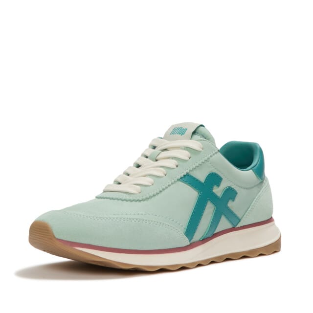 FitFlop Retro-Q FF Fabric/Suede Sneakers LICHTBLAUW - Maat 41