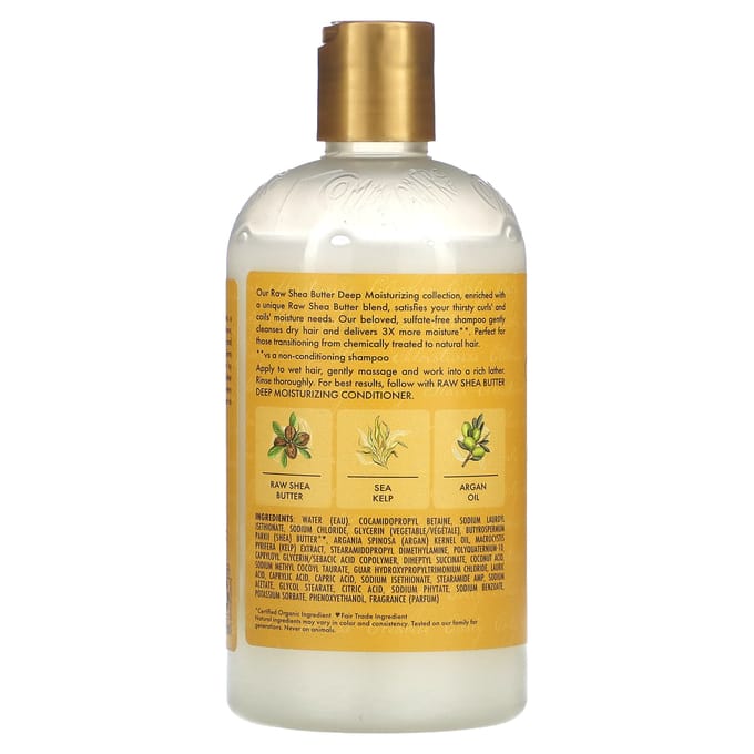 SheaMoisture, pure sheaboter, vochtinbrengende shampoo, 13 fl oz (384 ml) yellow