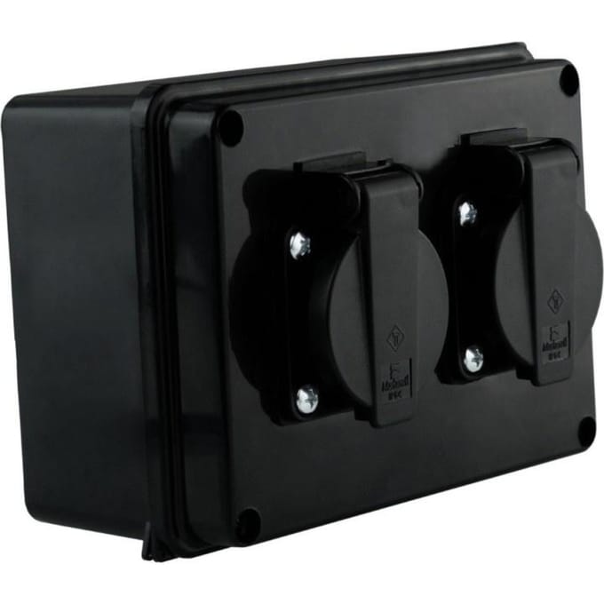 Hermetische Doos Met 2X230V Schuko Stopcontacten Ip54 Opbouw Kracht