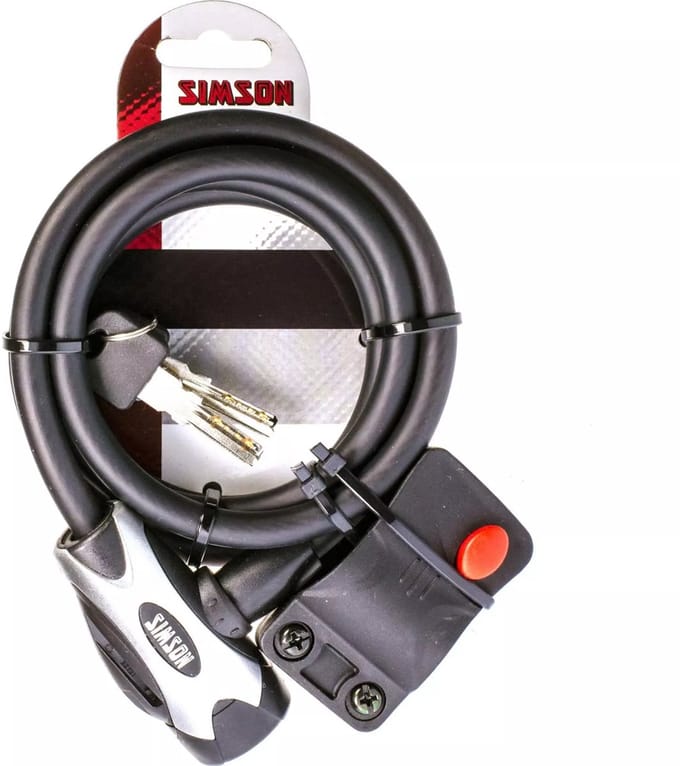 Simson - Kabelslot - 10mm Dikte - 150cm Lengte - Mat Zwart