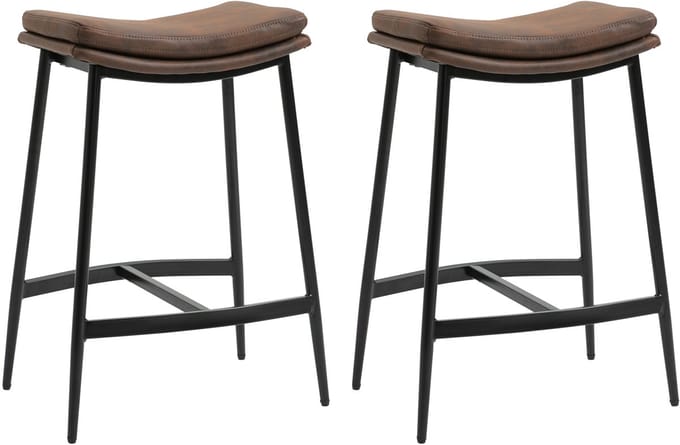HOMCOM-Barkruk-Microvezel (100% polyester)-48,5x38,5x68,5cm-Bruin