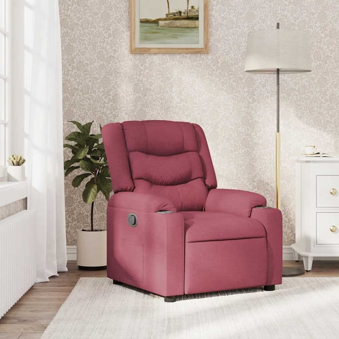 vidaXL - Fauteuil - verstelbaar - stof - wijnrood