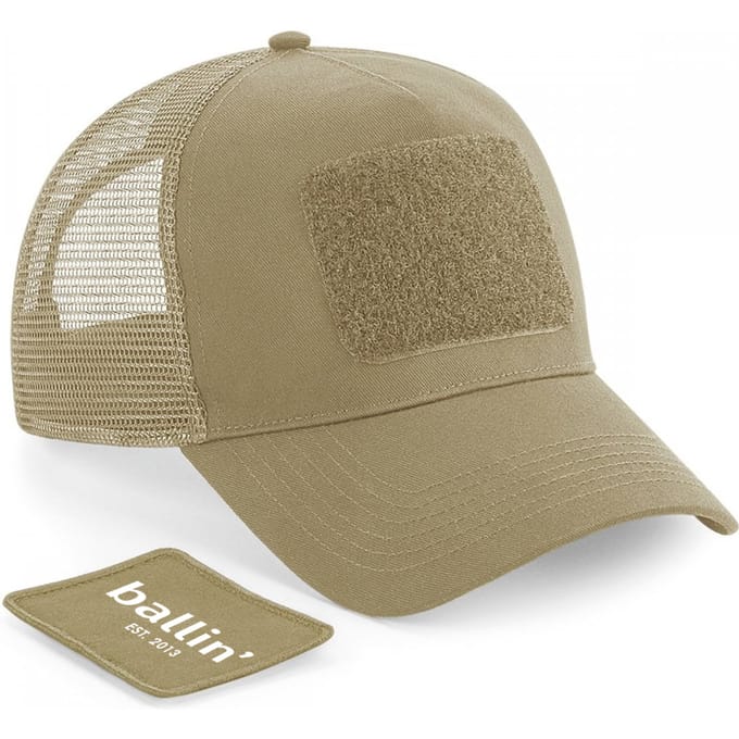 Heren Petten met Ballin Est. 2013 Trucker Cap Print - Beige - Maat one size