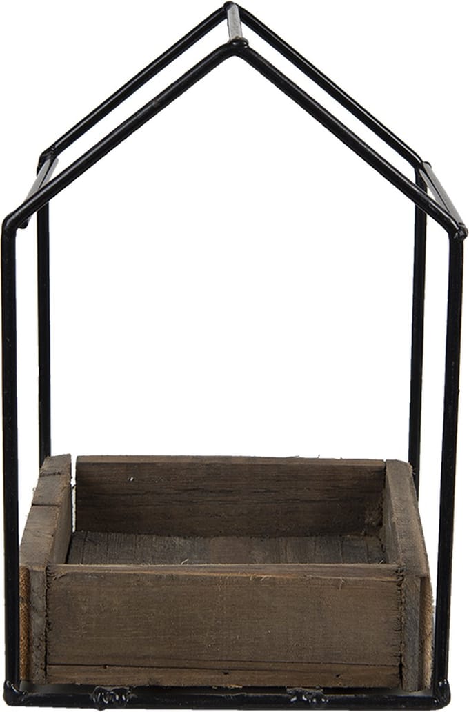 Clayre & Eef Bloempot 15x15x23 cm Bruin Hout