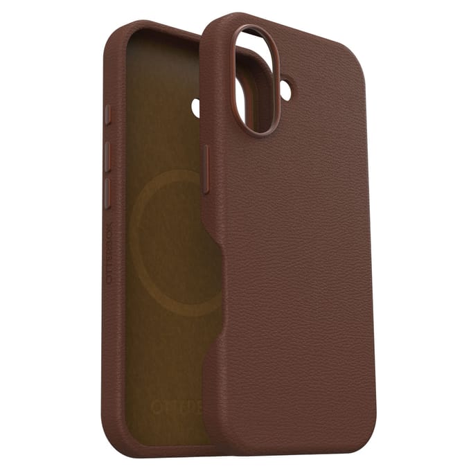 OtterBox Symmetry Cactus leren Backcover met MagSafe voor de Apple iPhone 16 - Rich Adobe Brown