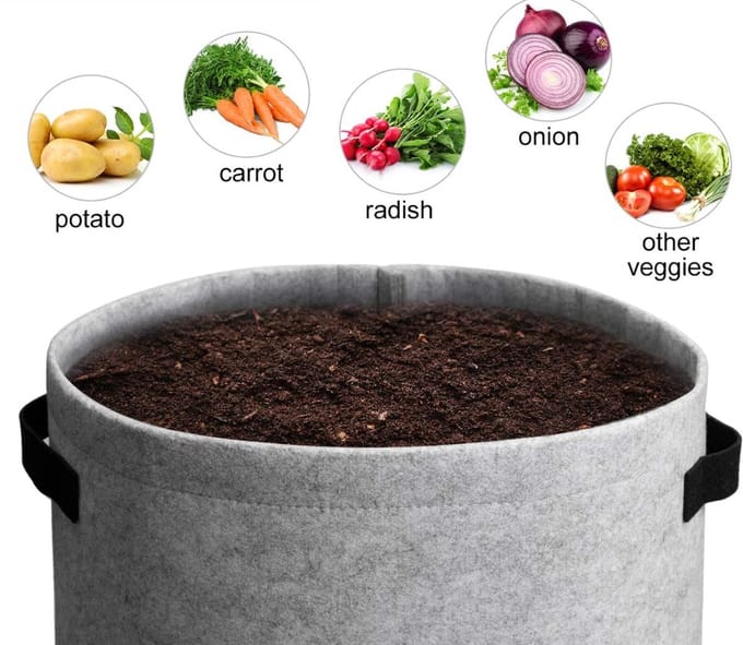 New Age Devi - Aardappel groeizak - kweekzak met luikje - 27 liter - Zwart