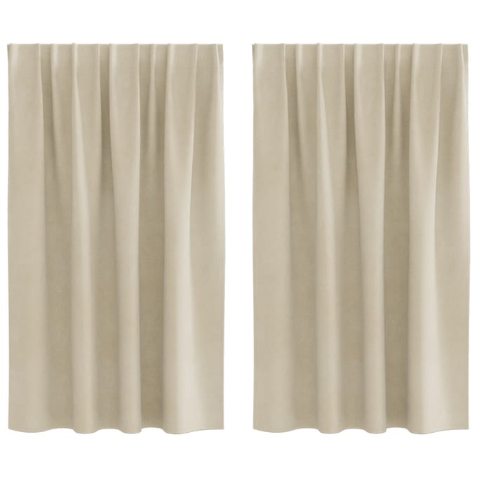 vidaXL - Gordijnen - 2 - st - Crèmekleurig - 140 - x - 140 - cm - fluweel