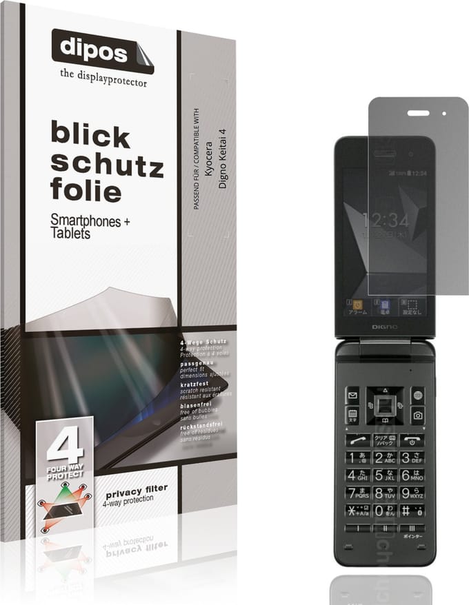 dipos – Matte Privacy Screenprotector geschikt voor Kyocera Digno Keitai 4 | Anti-Spy Beschermfolie