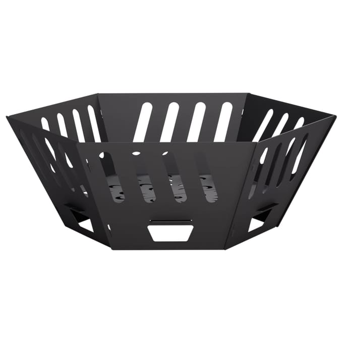 vidaXL - Vuurkorf - Zwart - 60 - x - 60 - x - 23 - cm - Staal
