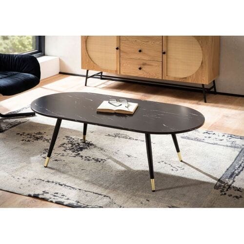Sky Style Vetra Ovale Salontafel Zwart Marmerlook