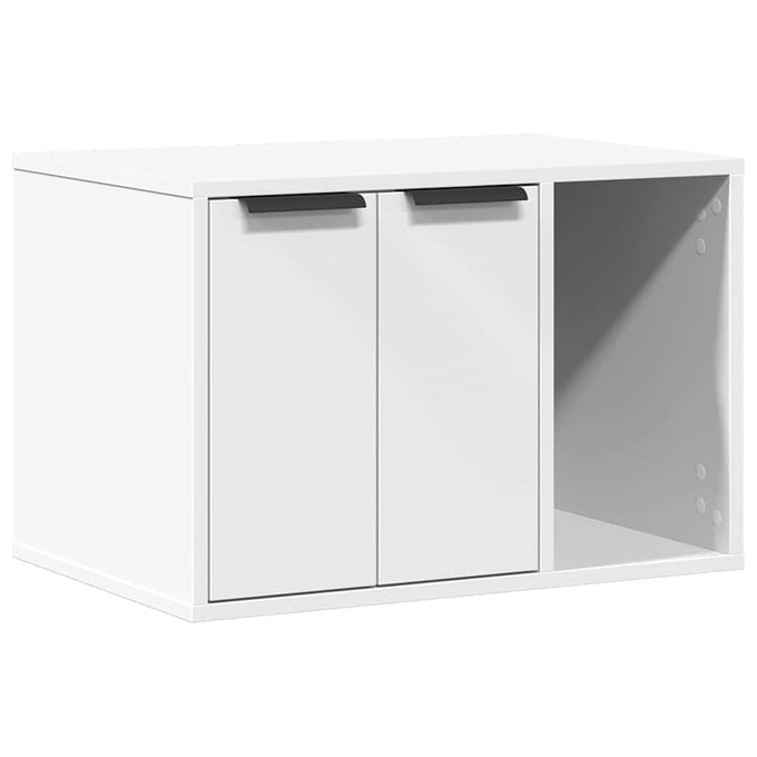 vidaXL - Kattenbakkast - 60x40x40 - cm - bewerkt - hout - wit