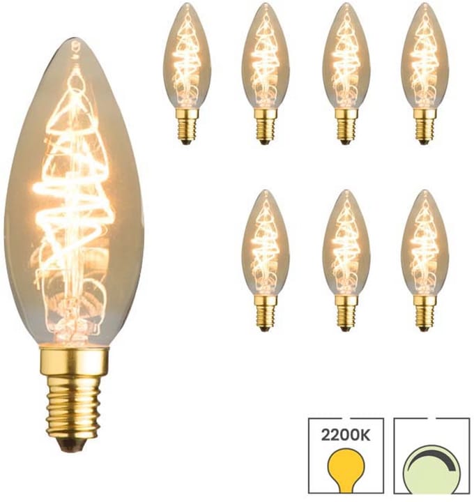 Lybardo - E14 LED Lamp - 8-pack - Kaarslamp - 4.4W Dimbaar - 2200K Extra Warmwit Licht