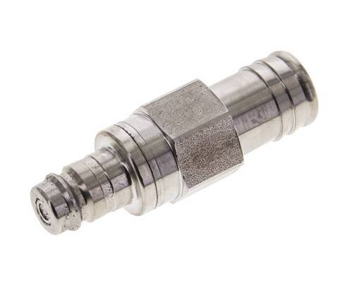 RVS 316L DN 10 Luchtkoppeling Insteeknippel 19 mm Slangpilaar Double Shut-Off