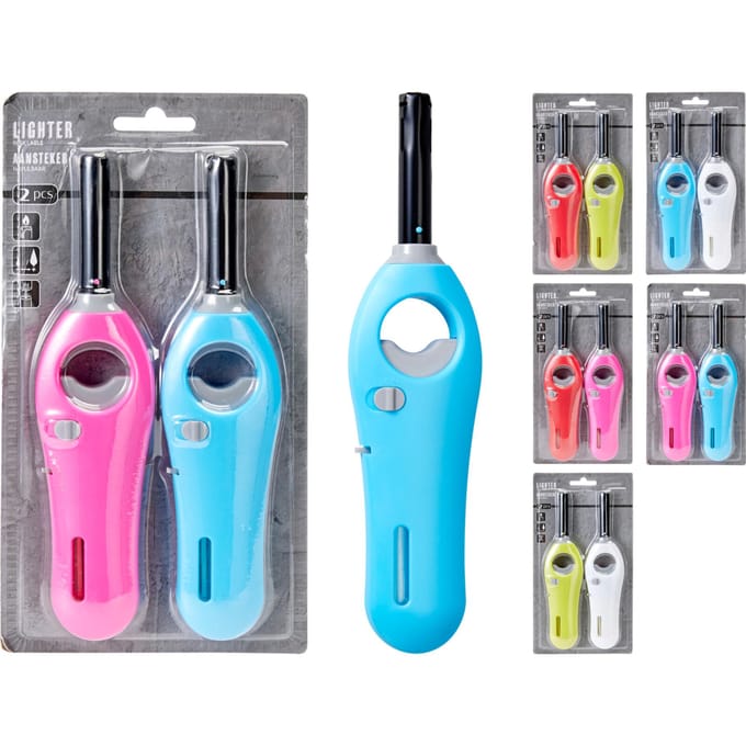 Aansteker 18 cm set 2 stuks assorti