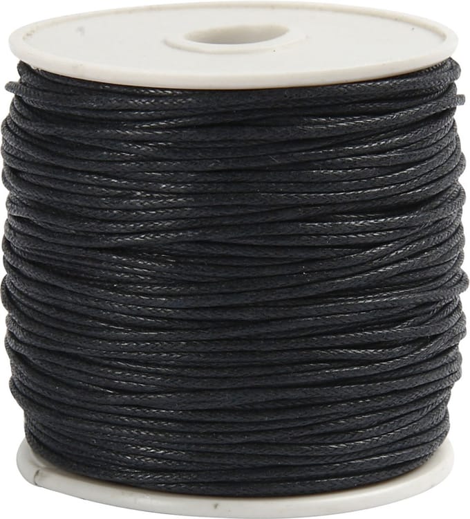 Katoenkoord, dikte 1 mm, zwart, 40 m/ 1 rol