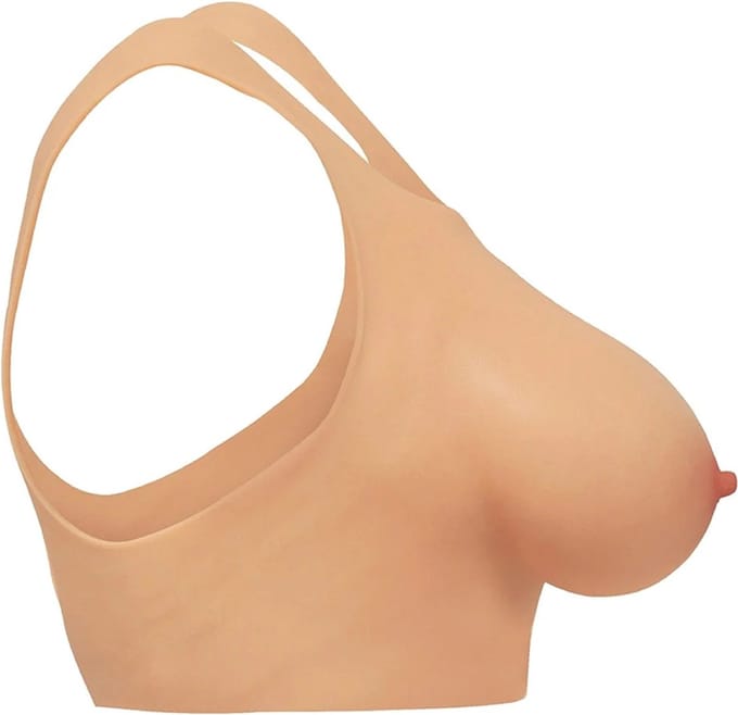 XR Brands AH075 - Perky Pair D-Cup Silicone Breasts - Beige