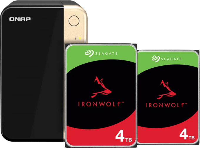QNAP TS-264-8G + Seagate Ironwolf 4TB Duo pack