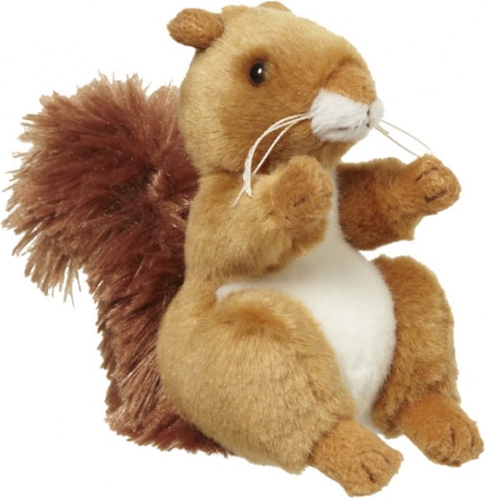 Nature Planet pluche eekhoorn knuffel - 11 cm - Bosdieren - knuffels - speelgoed
