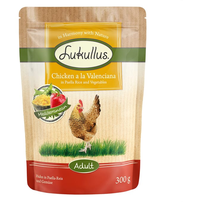 6x300 g Lukullus Honden Natvoer Valenciana Kip
