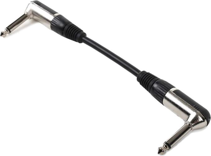 Patchkabel 6,35mm-jack 15cm gebogen