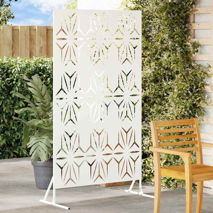 vidaXL - Privacyscherm - 100 - x - 50 - x - 180 - cm - Staal - Wit