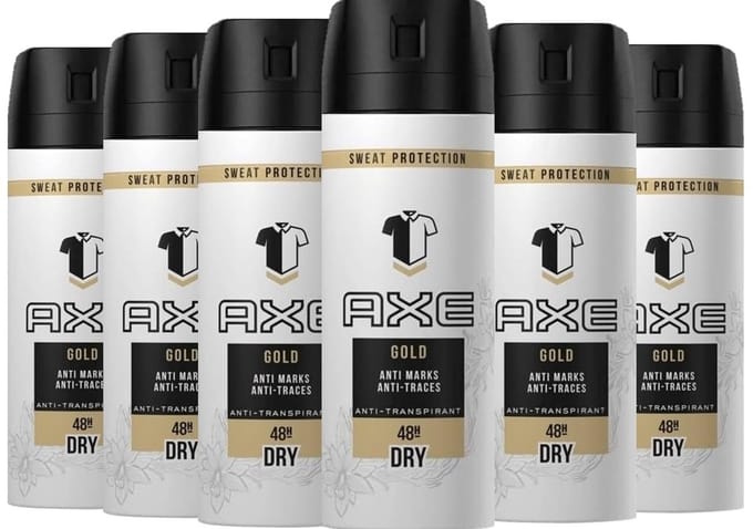 AXE Gold DRY Deo Spray - Voordeelverpakking 6 x 150 ml