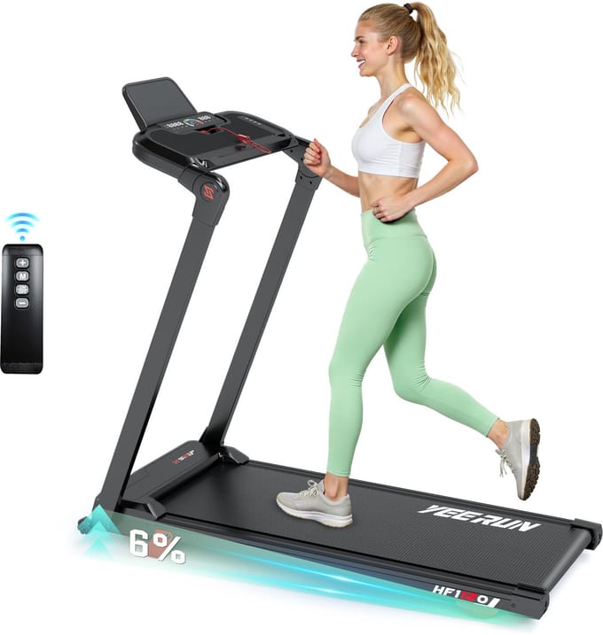 Elektrische Loopband Met 6% Helling functie - 1-14km/u Snelheidsbereik - 12 Programma's - Inklapbare Loopband - Afstandsbediening en Touchscreen - Bluetooth