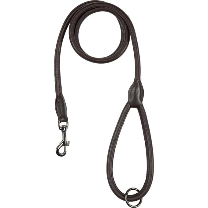 Leren hondenriem met ronde stiksels Catago