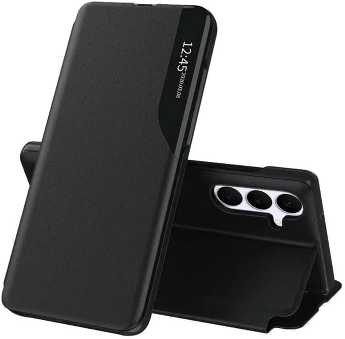 Hoesje geschikt voor Samsung Galaxy S25 FE - Techsuit eFold Book Case - Zwart