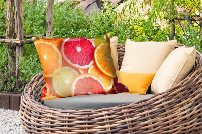 Buitenkussens - Fruit - Kleurrijk - Close up - 60x40 cm - Weerbestendig