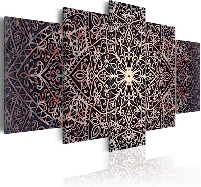 Schilderij - Fijne Spiritualiteit , mandala , 5 luik