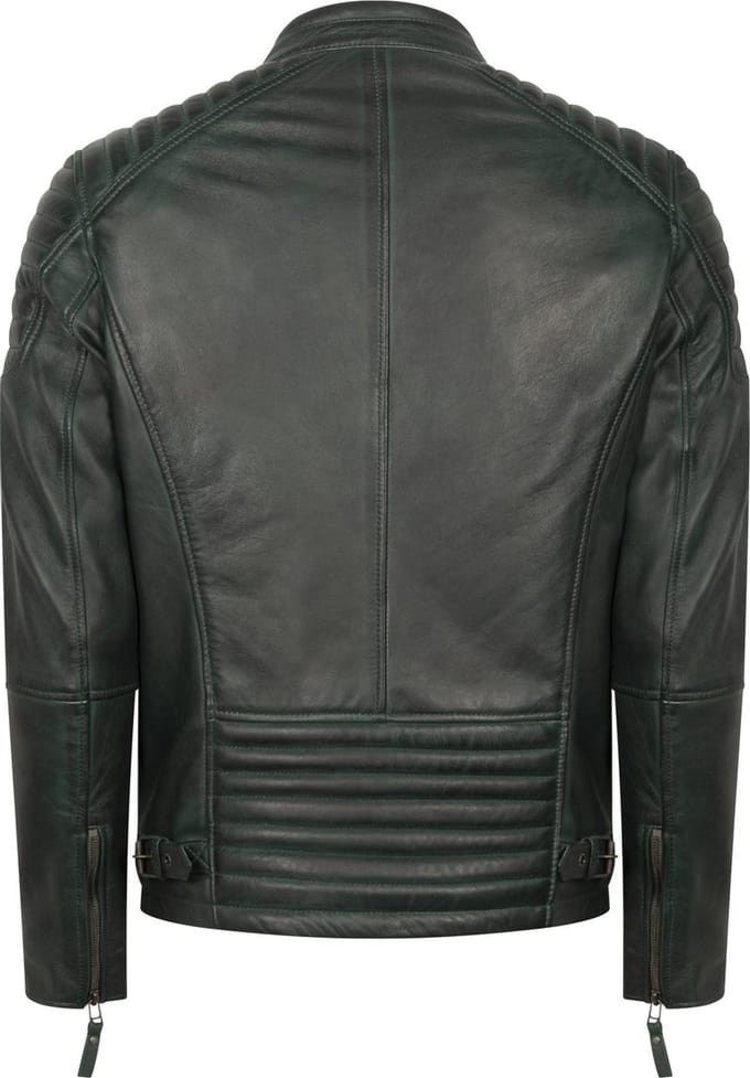 Harrisson Biker Heritage Leren Jas - Heren Jas - Groen - Maat M