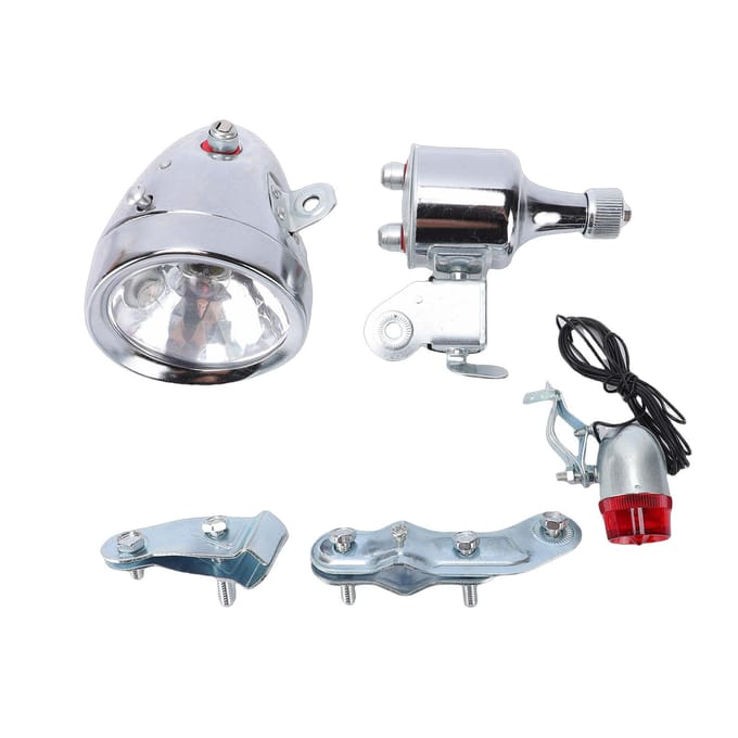 Generator Dynamo Koplamp Achterlicht Kit 12V 6W Waterdicht Fiets Wrijving Generator Dynamo Licht Kit white